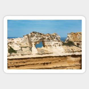 Close up of rocky, limestone outcrop at loch Ard Gorge. Sticker